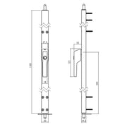 Intersteel raamespagnolet afsluitbaar links 1500 mm Aluminium (F1) – vooraanzicht