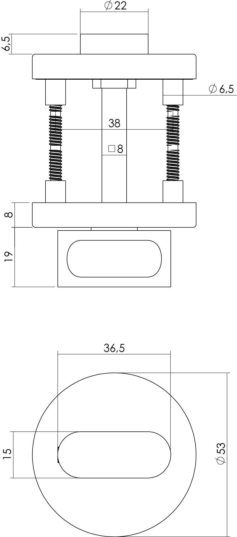 Intersteel rozet met toilet-/badkamersluiting antracietgrijs detail