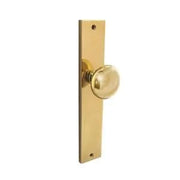 Intersteel knop op rechthoekig schild PVD messing – vooraanzicht