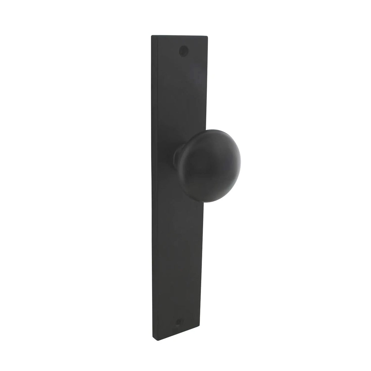 Intersteel knop op rechthoekig schild mat zwart vooraanzicht