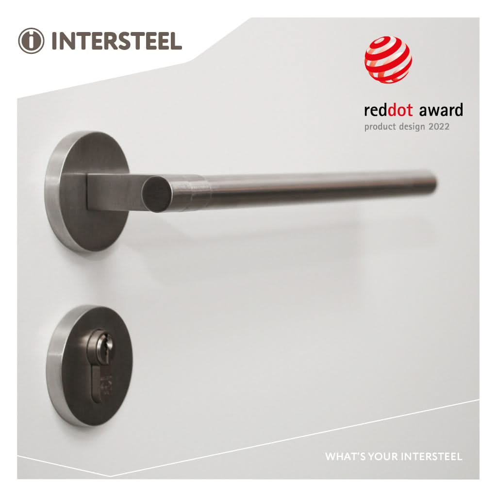 Intersteel deurkruk Shiraat op rozet RVS detail 3