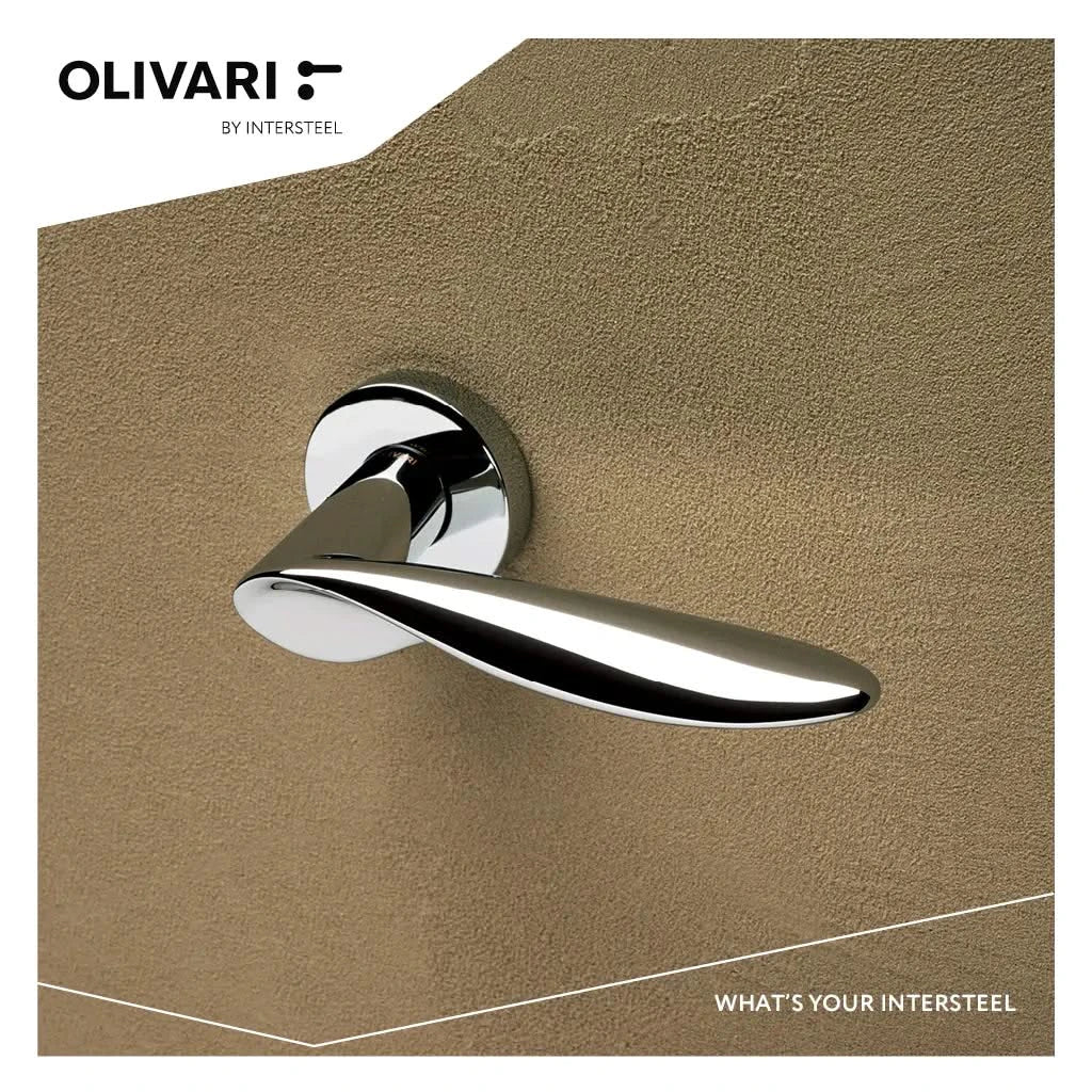 Olivari deurkruk Wind chroom vooraanzicht