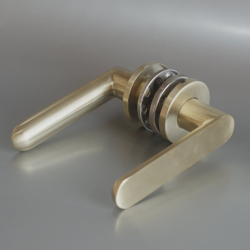 Griff Meister Deurkruk Rexo 53mm ronde rozet 6mm dik Champagne PVD – productvideo