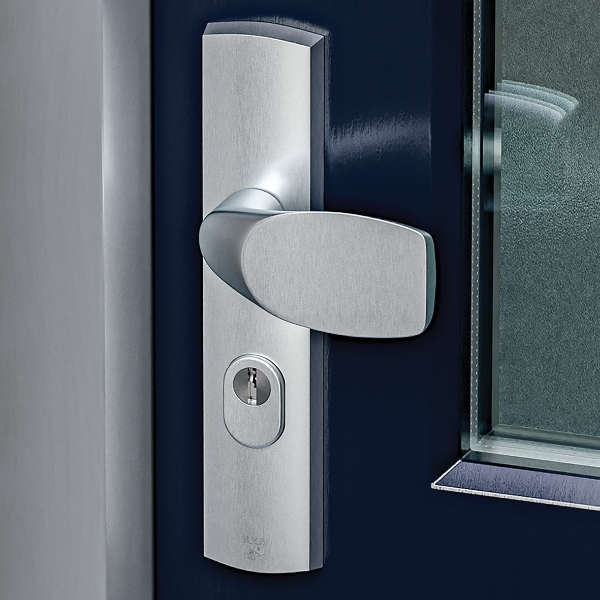 AXA | Veiligheidsbeslag Premium kruk Wing+Arrow PC72 anti-kerntrek | Aluminium naturel