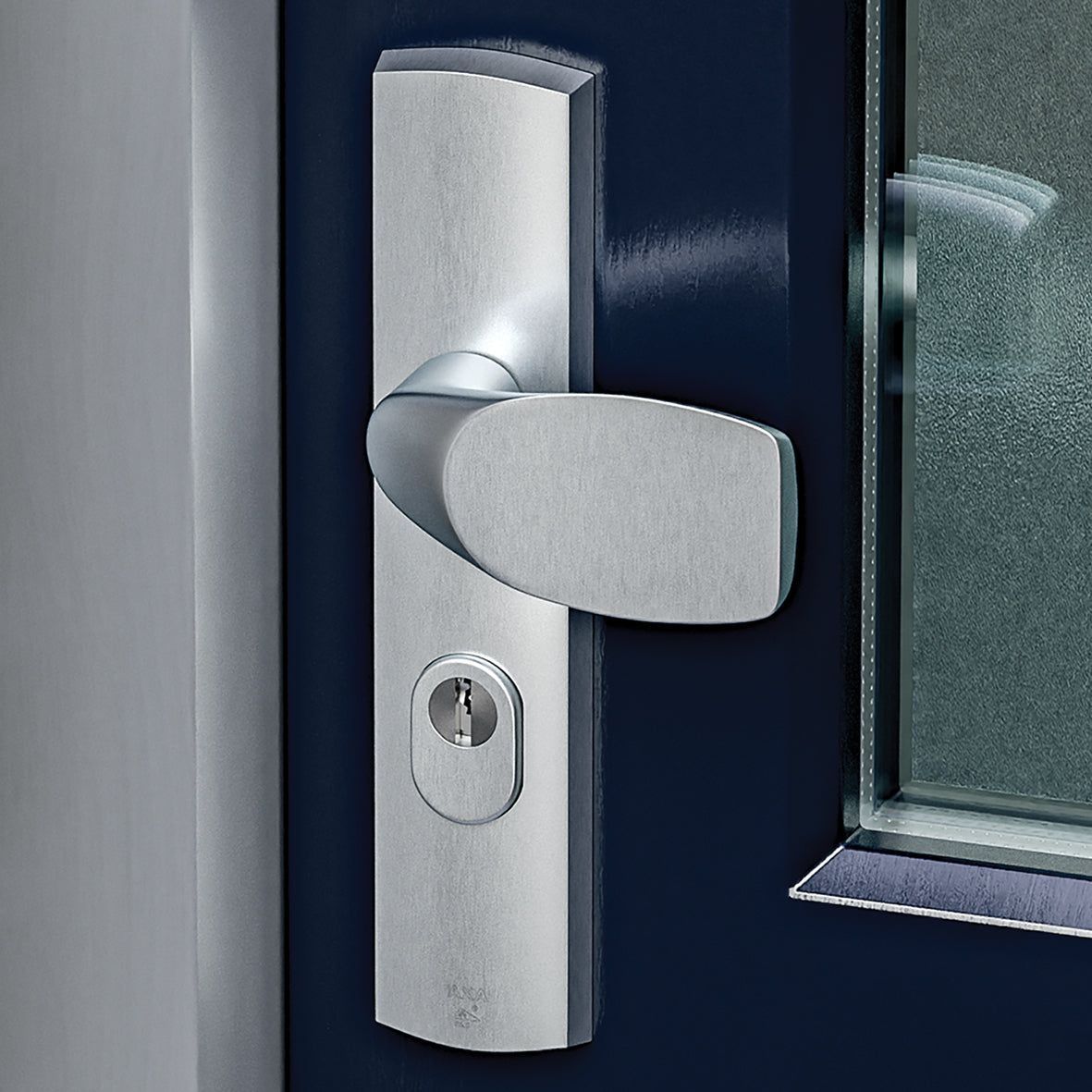 AXA | Veiligheidsbeslag Premium kruk Wing+Flow PC72 anti-kerntrek | Aluminium naturel B
