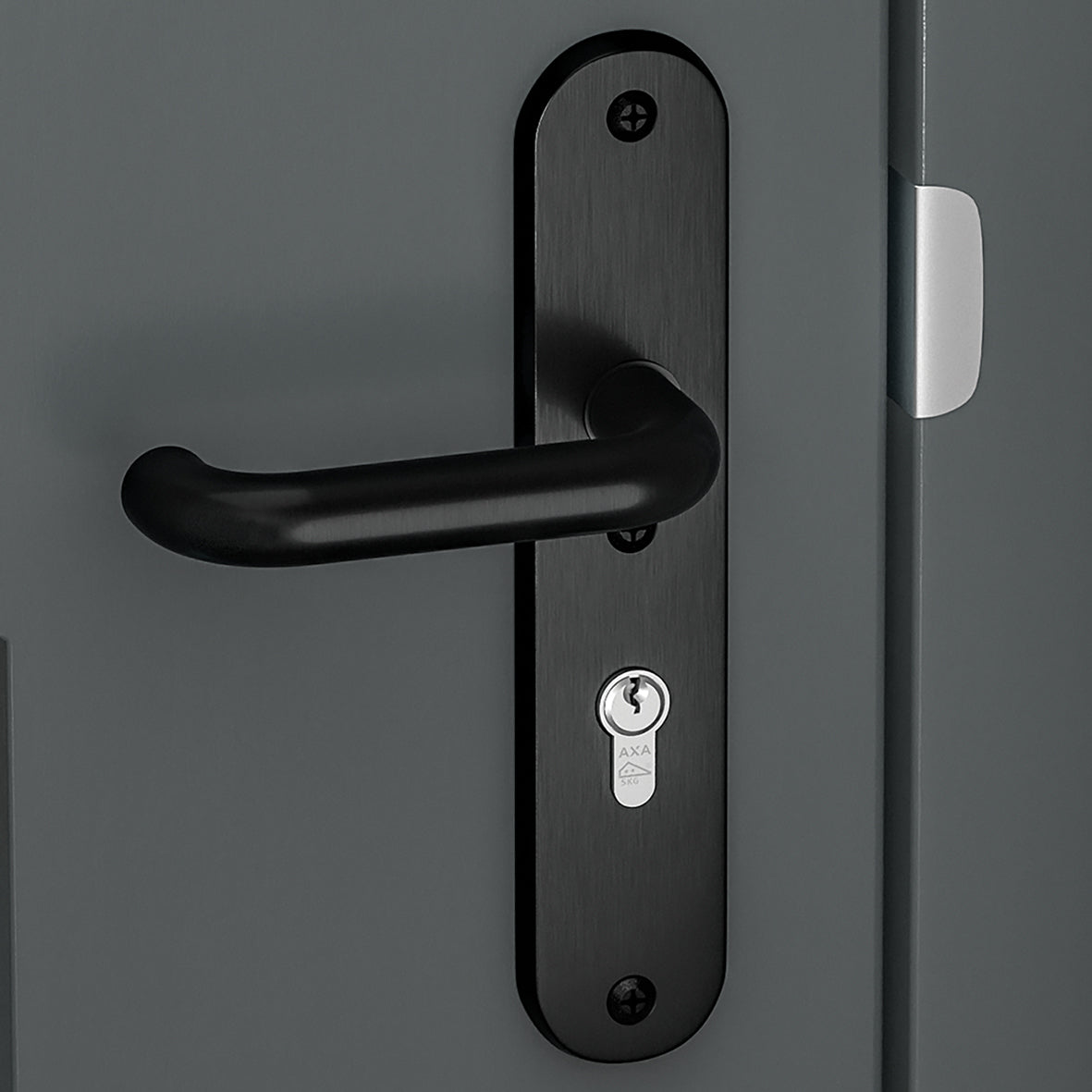 AXA | Veiligheidsbeslag Oval Plus Wing-knop+kruk U PC92 anti-kerntrek | Zwart