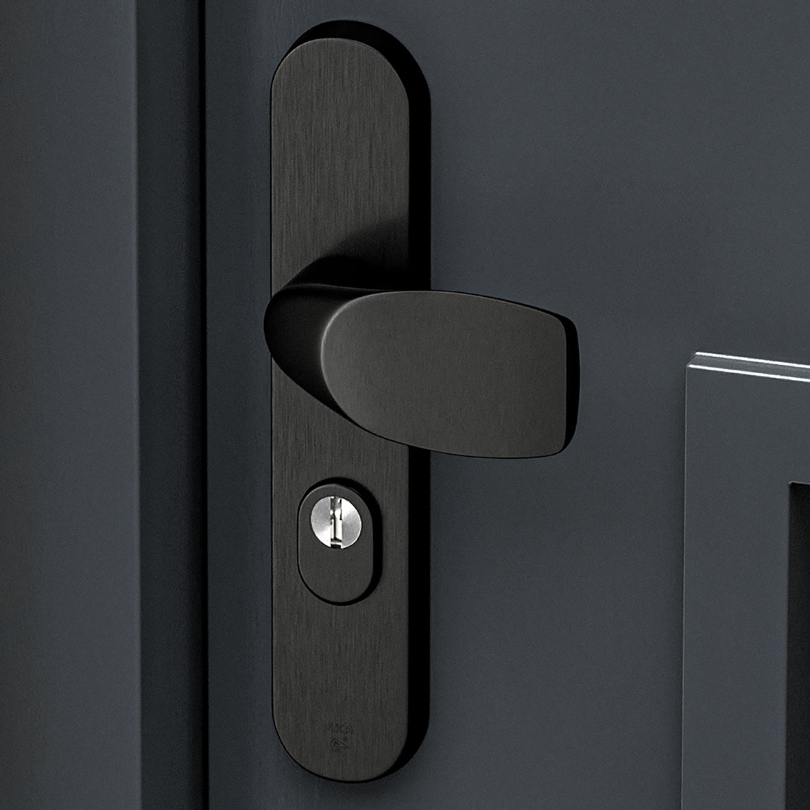 AXA | Veiligheidsbeslag Oval Plus Wing-knop+kruk U PC92 anti-kerntrek | Zwart