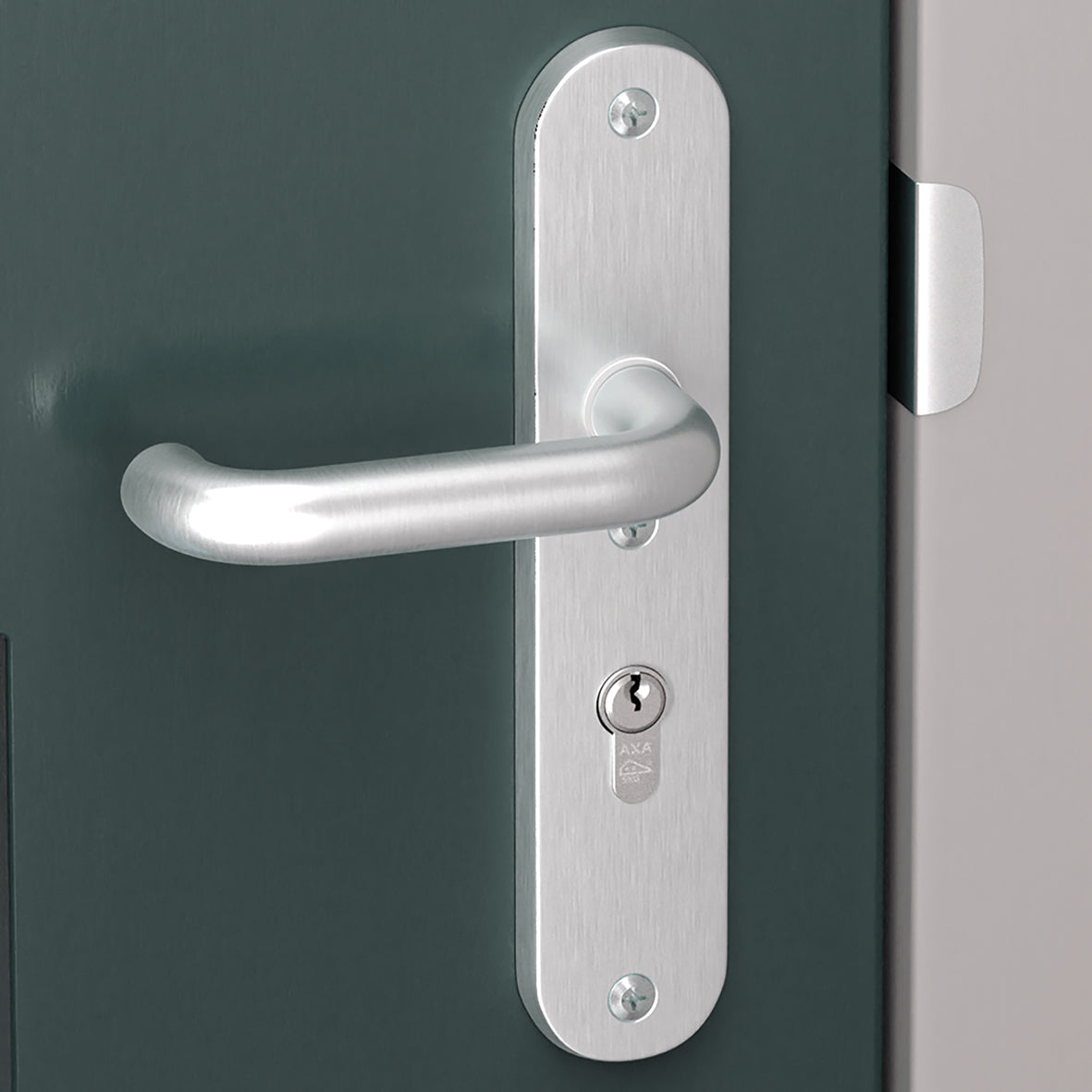 AXA | Veiligheidsbeslag Oval Plus Wing-knop+kruk U PC72 anti-kerntrek | Aluminium naturel F1