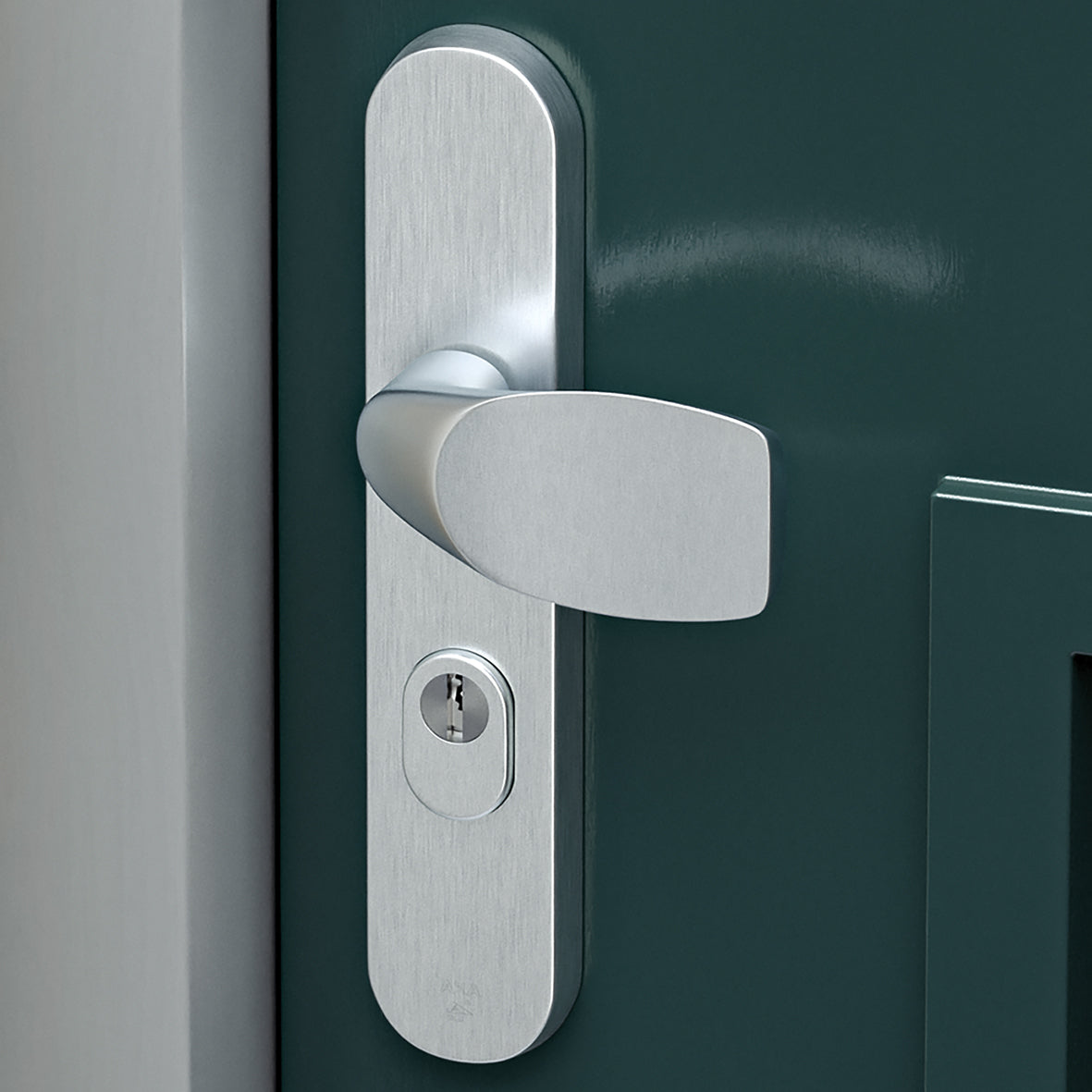 AXA | Veiligheidsbeslag Oval Plus Wing-knop+kruk U PC72 anti-kerntrek | Aluminium naturel F1
