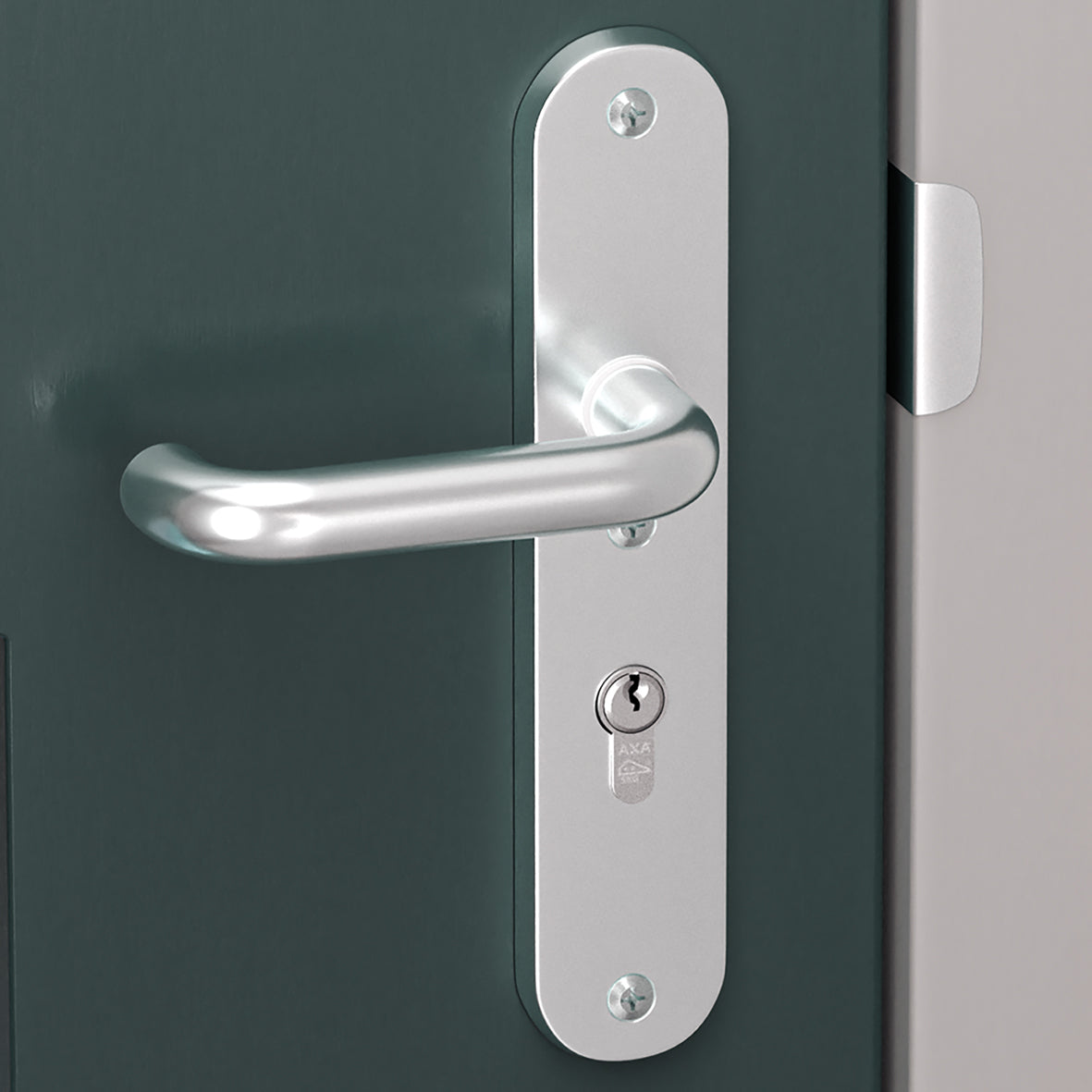 AXA | Veiligheidsbeslag Oval Plus Wing-knop+kruk U PC72 anti-kerntrek | Aluminium naturel F1