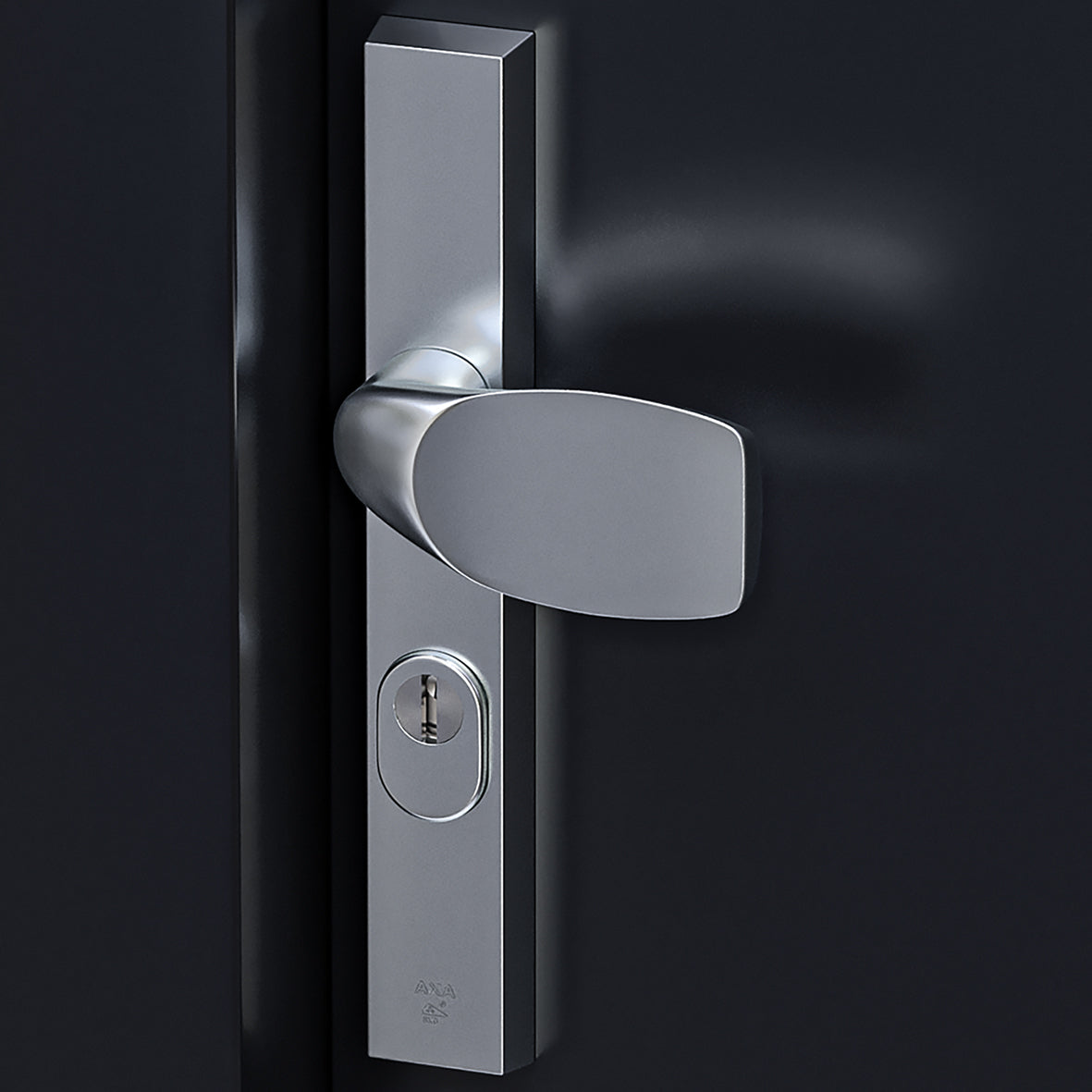 AXA | Veiligheidsbeslag Edge Plus smal Wing-knop+kruk Blok PC92 anti-kerntrek | Aluminium naturel