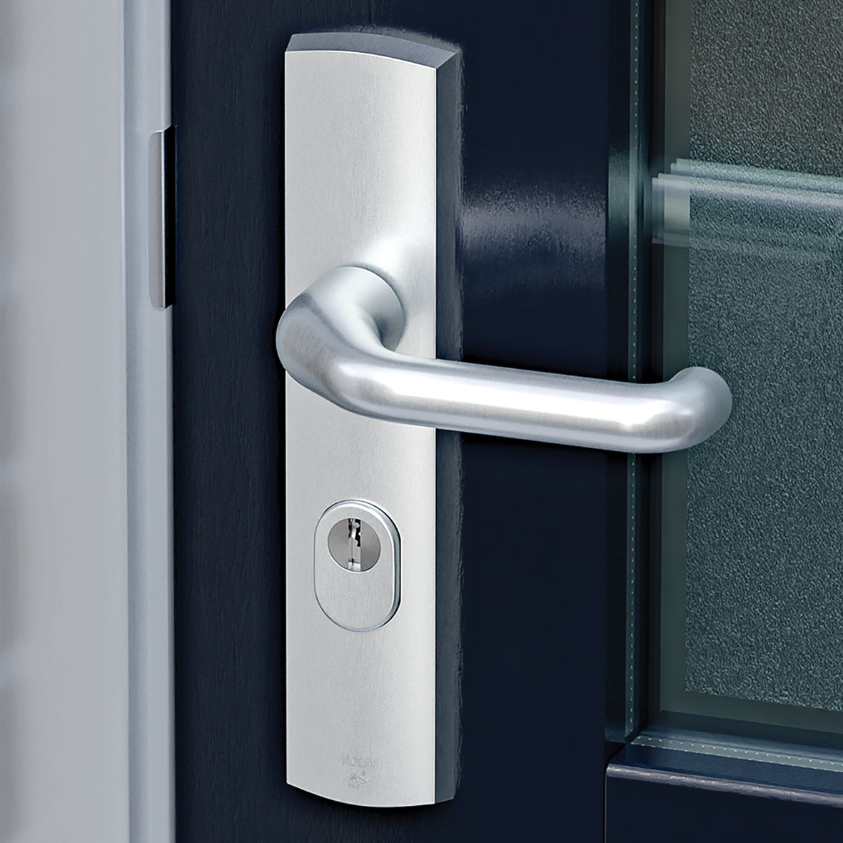 AXA | Veiligheidsbeslag Premium kruk Flow PC72 anti-kerntrek | Aluminium naturel