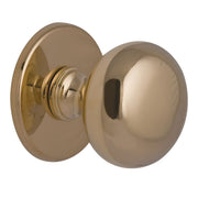 Hardbrass voordeurknop Iris 56 mm messing ongelakt vooraanzicht