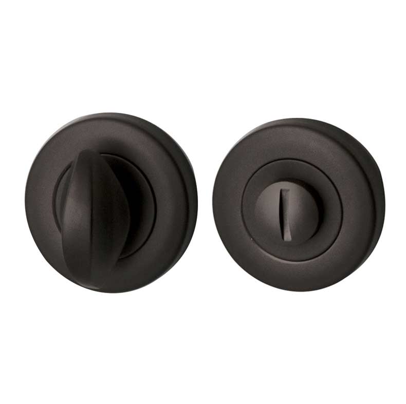 Hard Brass toiletgarnituur WC 8mm Artax puur zwart – vooraanzicht