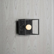 Buster + Punch Caged Wall wandlamp black marble vooraanzicht