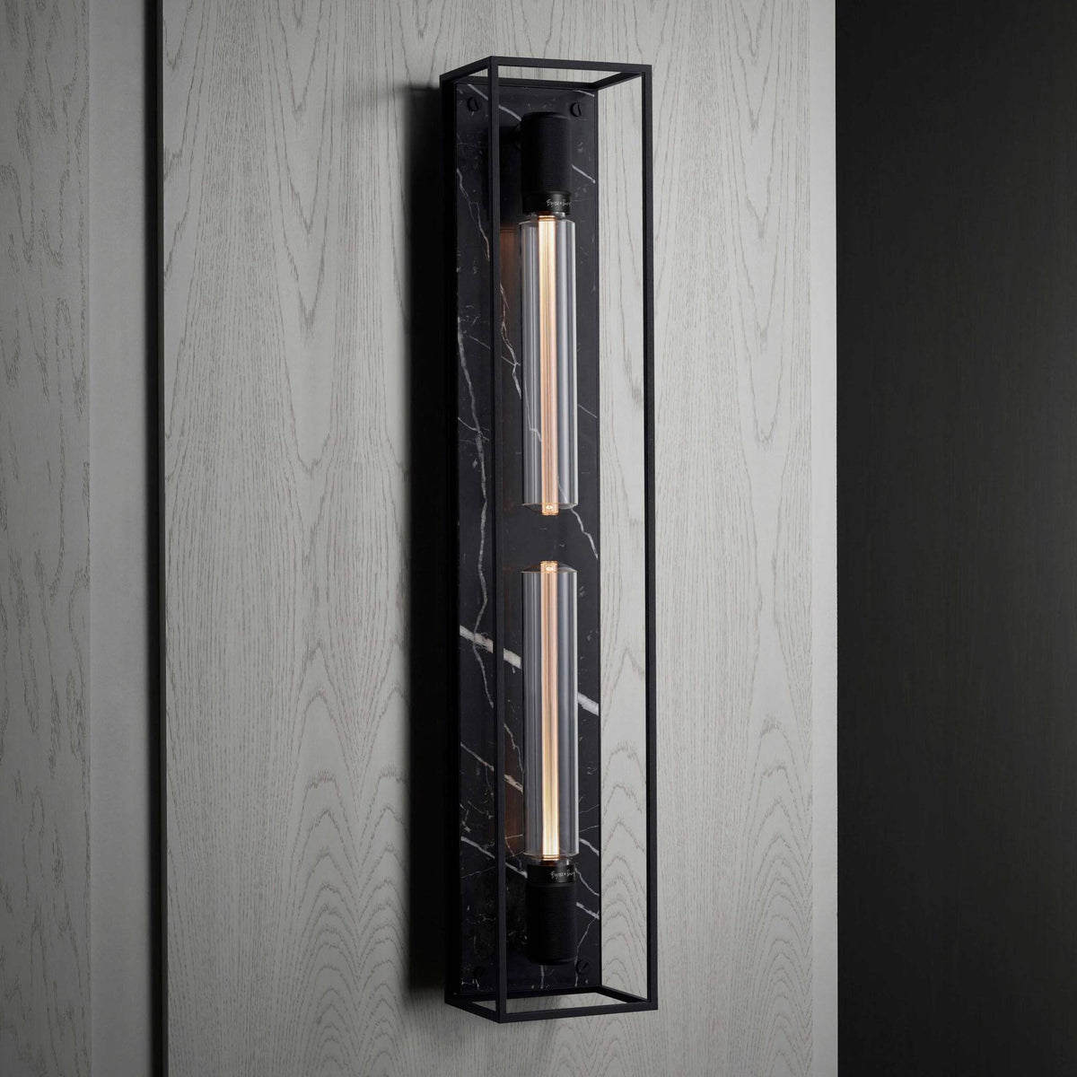 Buster + Punch Caged Wall wandlamp black marble sfeerbeeld