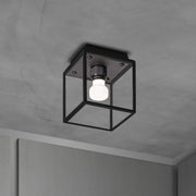 Buster + Punch Caged Wet plafondlamp Small Gun Metal – vooraanzicht