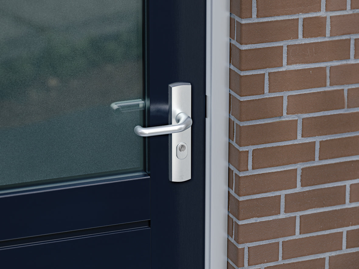 AXA | Veiligheidsbeslag Premium kruk Flow PC72 anti-kerntrek | Aluminium naturel