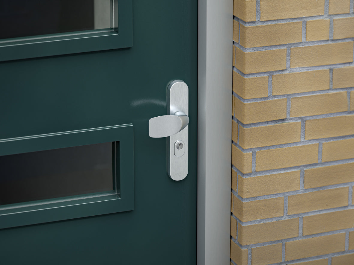 AXA | Veiligheidsbeslag Oval Plus Wing-knop+kruk U PC72 anti-kerntrek | Aluminium naturel