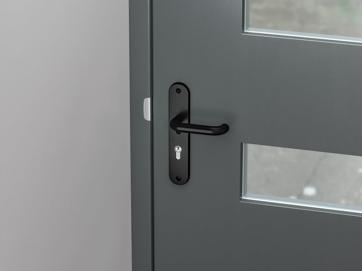 AXA | Veiligheidsbeslag Oval Plus Wing-knop+kruk U PC92 anti-kerntrek | Zwart