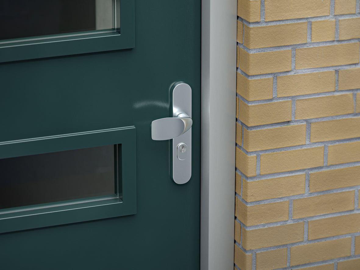 AXA | Veiligheidsbeslag Oval Plus Wing-knop+kruk U PC55 anti-kerntrek | Aluminium naturel
