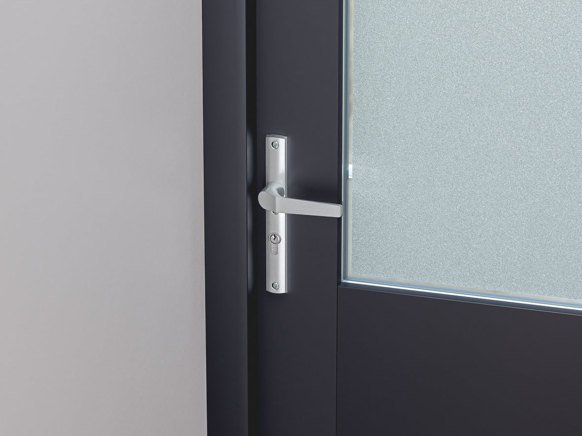 AXA | Veiligheidsbeslag Premium smal kruk Arrow PC92 anti-kerntrek | Aluminium naturel