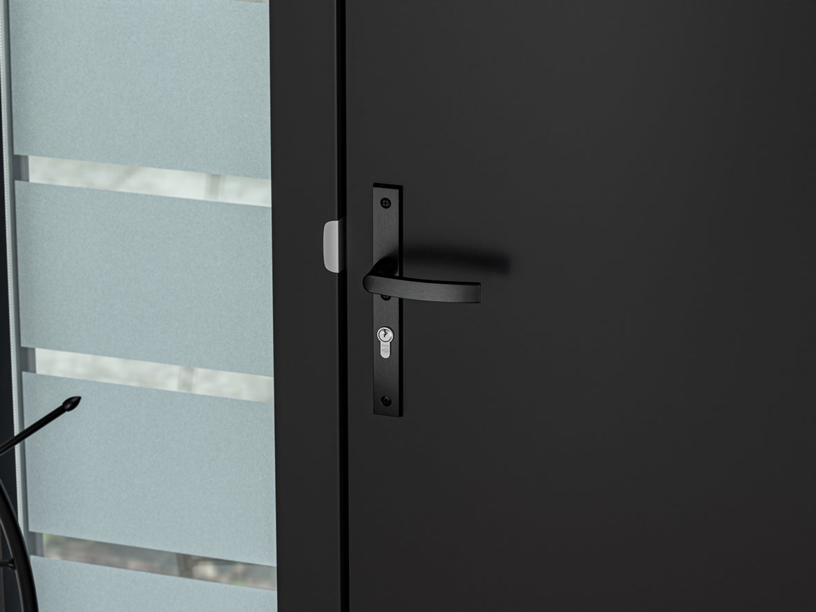 AXA | Veiligheidsbeslag Edge Plus smal Wing-knop+kruk Blok PC92 anti-kerntrek | Zwart
