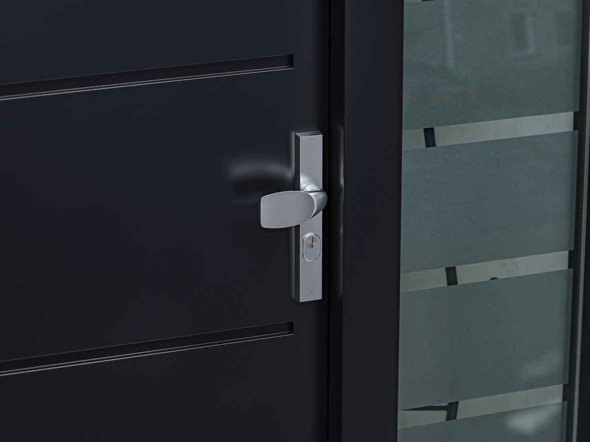 AXA | Veiligheidsbeslag Edge Plus smal Wing-knop+kruk Blok PC92 anti-kerntrek | Aluminium naturel