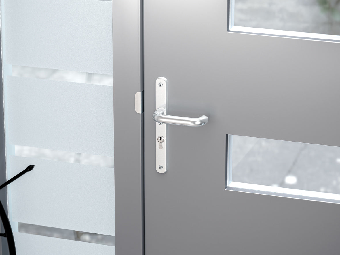 AXA | Veiligheidsbeslag Oval Plus smal kruk Wing+U PC72 anti-kerntrek | Aluminium naturel