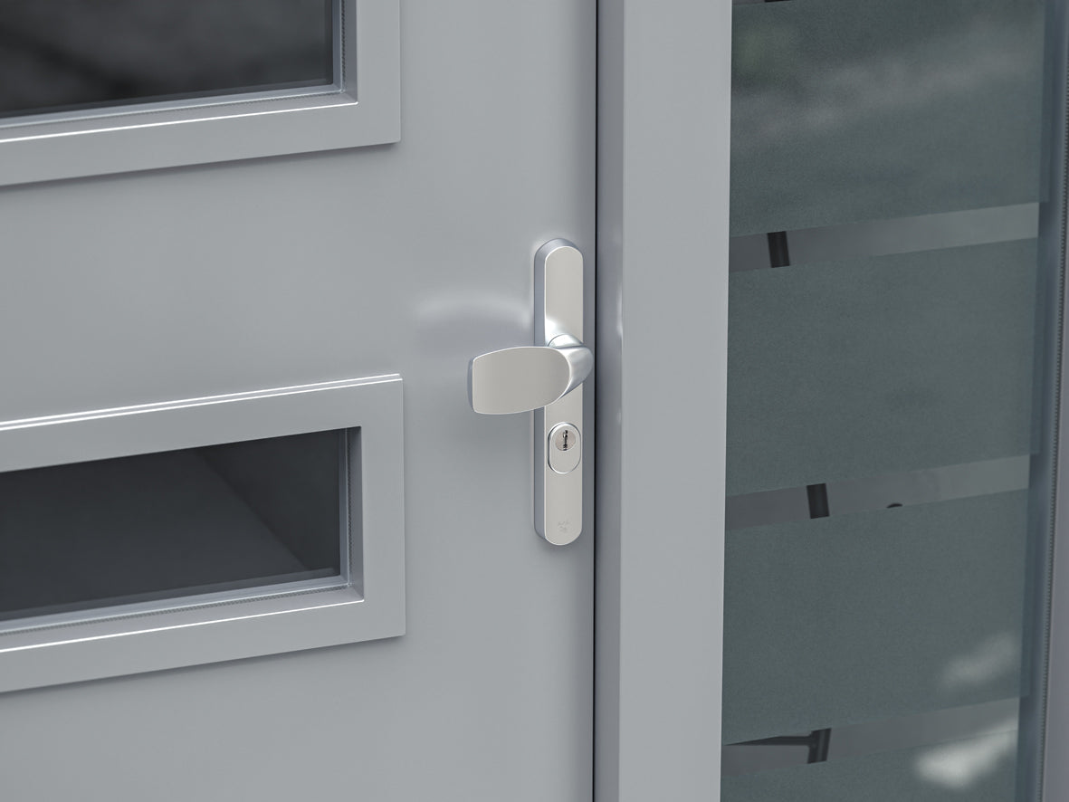 AXA | Veiligheidsbeslag Oval Plus smal kruk Wing+U PC72 anti-kerntrek | Aluminium naturel