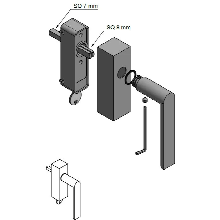 Formani PBA100-DKLOCK draaikiepgarnituur mat zwart sfeerbeeld