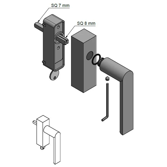 Formani PBA101-DKLOCK draaikiepgarnituur mat zwart sfeerbeeld