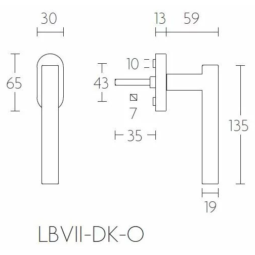 Formani LB7-DK-O draaikiepgarnituur PVD mat goud detail