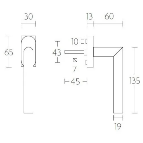 Formani LB2-DK-Q draaikiepgarnituur mat zwart – detail