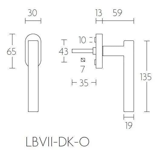Formani LB7-DK-O draaikiepgarnituur mat roestvast staal detail