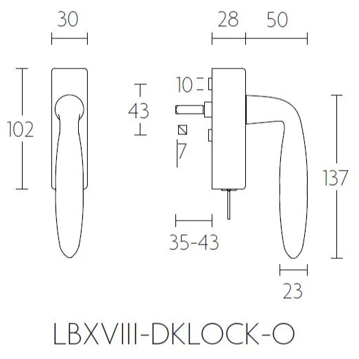 Formani LB18H-DKLOCK-O draaikiepgarnituur mat roestvast staal – detail