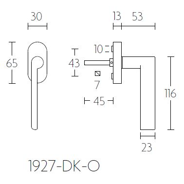Formani 1927-DK-O draaikiepgarnituur mat nikkel linksdraaiend - detail
