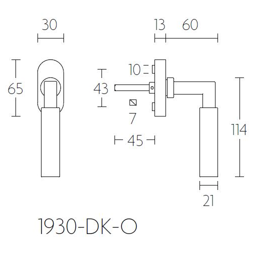 Formani 1930-DK-O draaikiepgarnituur mat nikkel linksdraaiend - detail