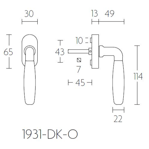 FORMANI 1931-DK-O draaikiepgarnituur mat nikkel/ebbenhout – detailfoto