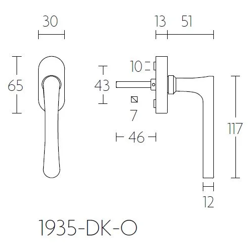 Formani 1935-DK-O draaikiepgarnituur mat nikkel productdetail