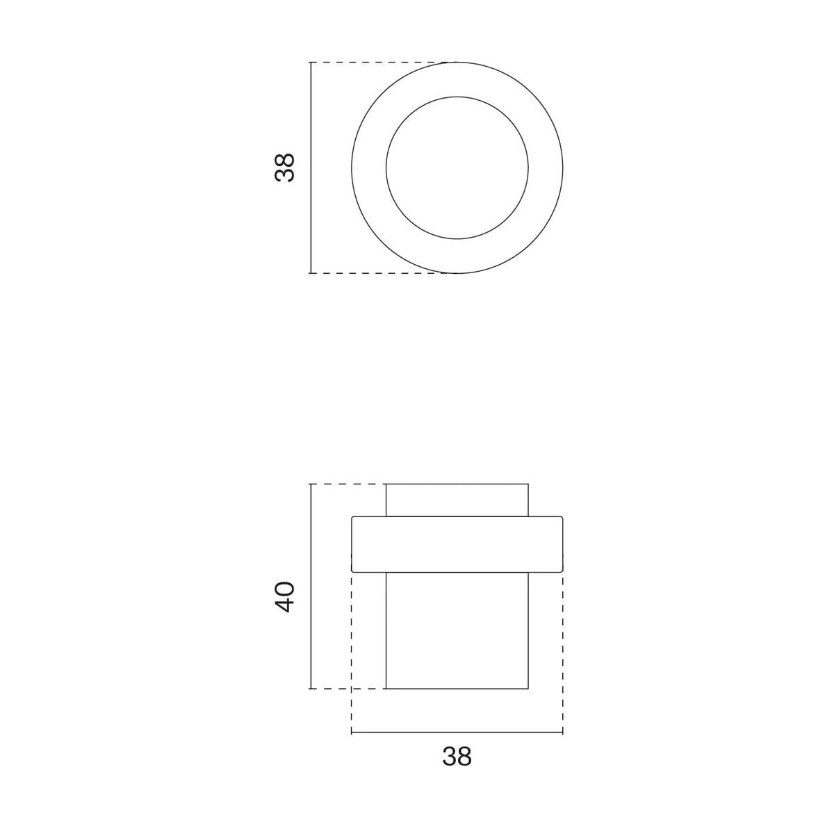 Sterk deurstopper 1721 basalt PVD detail geslepen patroon