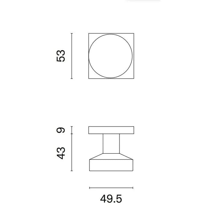 STERK deurknop Kvadrat 1705 zilver, geborsteld RVS detailweergave