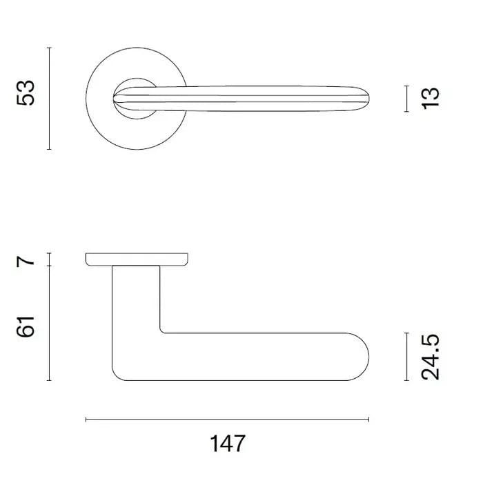 STILE deurklink AVA op rond rozet 53x7 mm licht brons – detail
