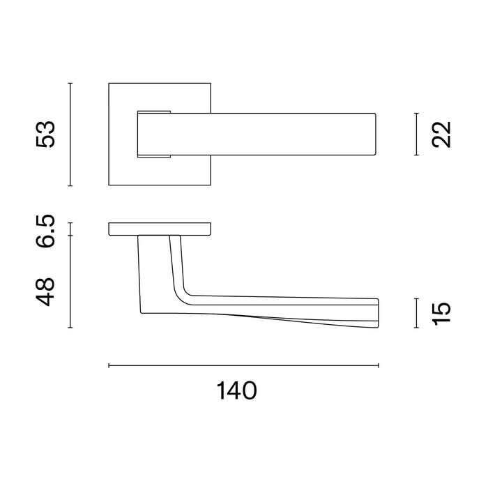 STILE Lima deurklink Mat Chroom – detailaanzicht