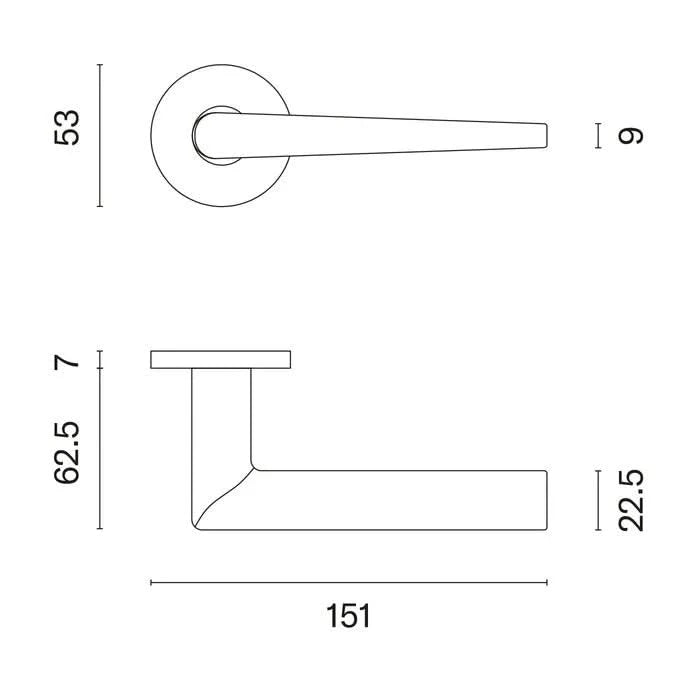 Stile deurklink Salta Ø53x7 mm licht brons - detailweergave