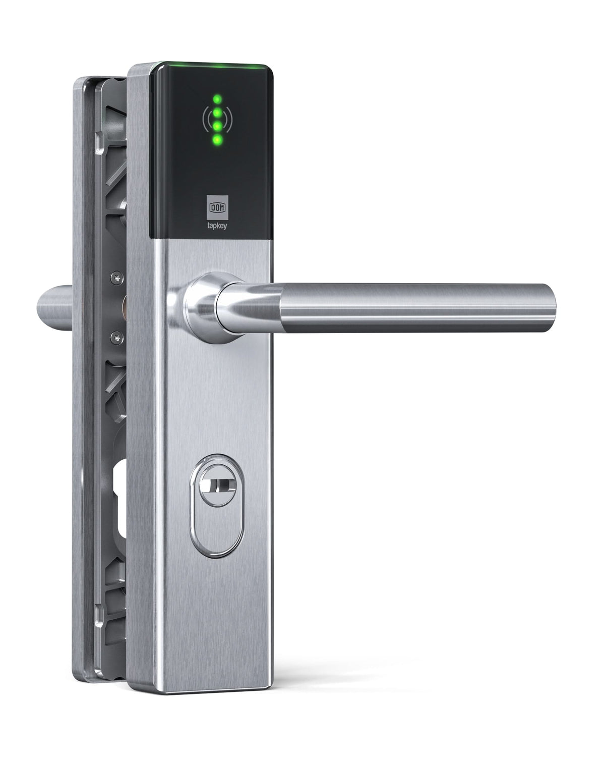 DOM Tapkey Guard S Wideline zilver digitaal veiligheidsbeslag – vooraanzicht